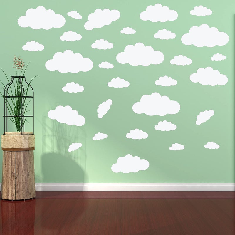 thovorrnl Big Clouds Wall Decals Removable DIY Large Vinyl Sticker Self Adhesive Wallpaper for Living Room Nursery Children Baby Kids Boys Girls Bedroom Decor Home Art Mural Dec - Image 4